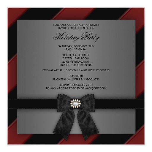 Black Red Corporate Invitation Template Zazzle