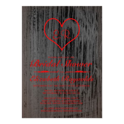 Black & Red Country Bridal Shower Invitations