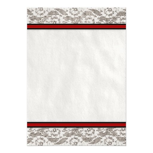 Black & Red Country Lace Bridal Shower Invitations