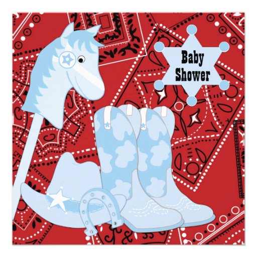 Black Red Cowboy Boots Cowboy Baby Shower Announcement