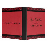 Black & Red Damask 3 Ring Binder