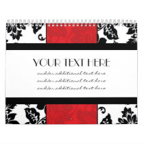 Black & Red Damask Calendar