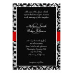 Black & Red  Damask Invitation