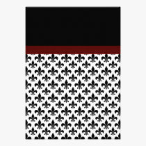 Black Red Fleur De Lis Wedding invitations