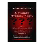 Black & Red Glow Murder Mystery Party Invitation