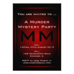 Black & Red Glow Murder Mystery Party Invitation