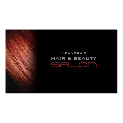 Black Red Hair Salon Appointment Business Card