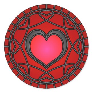 Black/Red Hearts & Swirls Sticker sticker