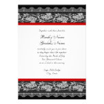Black & Red Lace Wedding Invitation