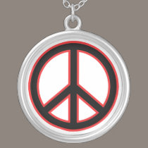 Black & Red Peace Symbol necklaces