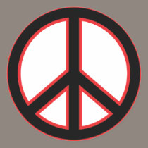 Black & Red Peace Symbol stickers