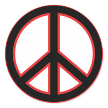 Black & Red Peace Symbol stickers by chmayer Black & Red Peace Symbol stickers