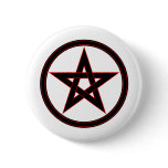 Black & Red Pentacle Pin