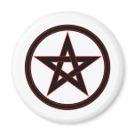 Black & Red Pentacle Fridge Magnet