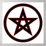 Black &amp; Red Pentacle Poster