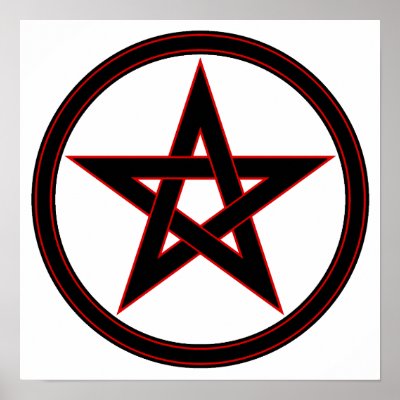 Black & Red Pentacle Poster by triplegoddess