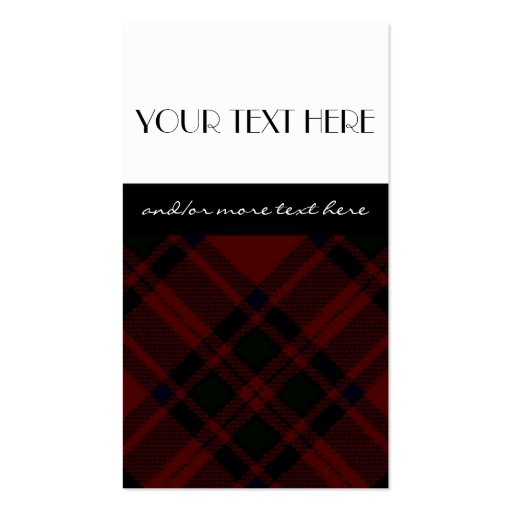 Black & Red Plaid Business Card Templates