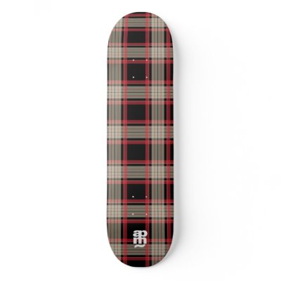 Black & Red Plaid Skate Board by CheetaFight