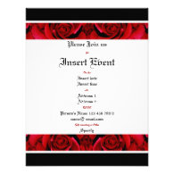 Black red rose elegant party invite