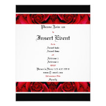 Black red rose elegant party invite