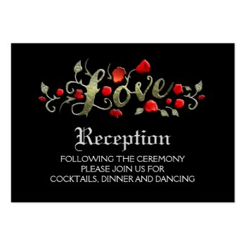 Black & Red Roses Love Matching Wedding Reception Large Business Cards (pack Of 100) by juliea2010 at Zazzle