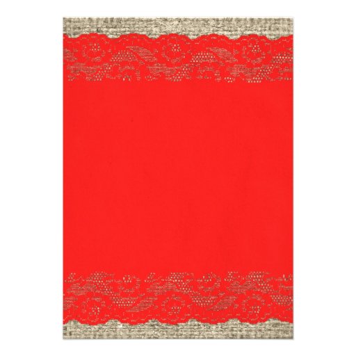Black & Red Rustic Lace Wedding Invitations