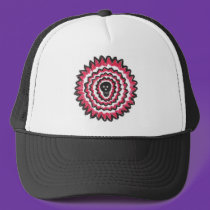 black-red skull cap hats