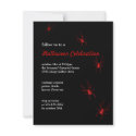 Black red spiders Halloween modern goth invitation