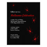 Black red spiders Halloween modern goth invitation