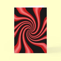 Black & Red Swirl Greeting Card