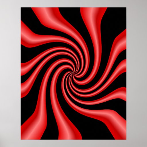 Black & Red Swirl Poster Zazzle