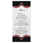 black red wedding menu rack card template