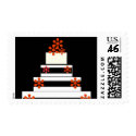 BLACK RED WHITE 4 TIER CAKE POSTAGE postage by WEDDINGCAKES BLACK RED WHITE 4 TIER CAKE POSTAGE postage