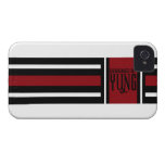 Black Red White Elegant Stripe iPhone 4 Case-Mate Case