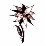 Black Red &amp; White Swirly Flower by Naomi Photo Cut Outs