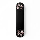Black Red & White Swirly Flower by Naomi Skateboards
