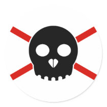 Black & Red X-Skull Sticker by MaxRavenstone Black & Red X-Skull Sticker
