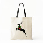 Black Rein Deer With Christmas Wreath Bag