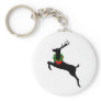 Black Rein Deer With Christmas Wreath Key Chain