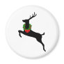 Black Rein Deer With Christmas Wreath Fridge Magnet