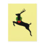 Black Rein Deer With Christmas Wreath Post Cards