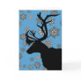 Black Reindeer with Snowflakes Greeting Cards
