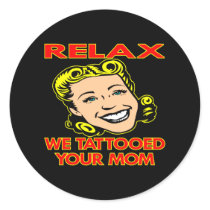 Black Relax Tattooed Mom stickers by WhiteTiger_LLC Black Relax Tattooed Mom stickers