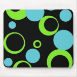 Black retro bubbles mousepads