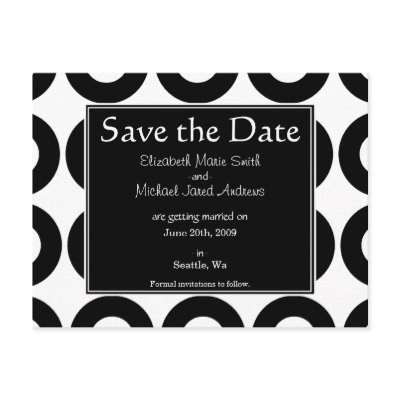Black Retro Save the Date Postcard by indolilly