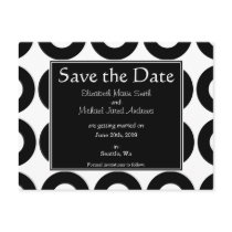 Black Retro Save the Date Postcard