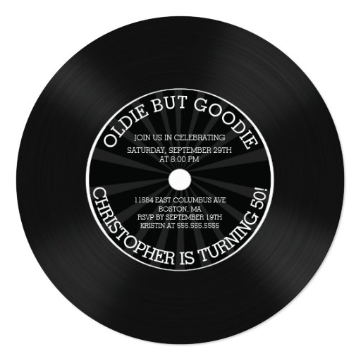 black retro vinyl record birthday party invitation zazzle record invitations