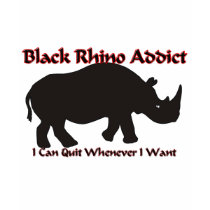 Black Rhino Addict t-shirts by AnimalShirts Black Rhino Addict t-shirts