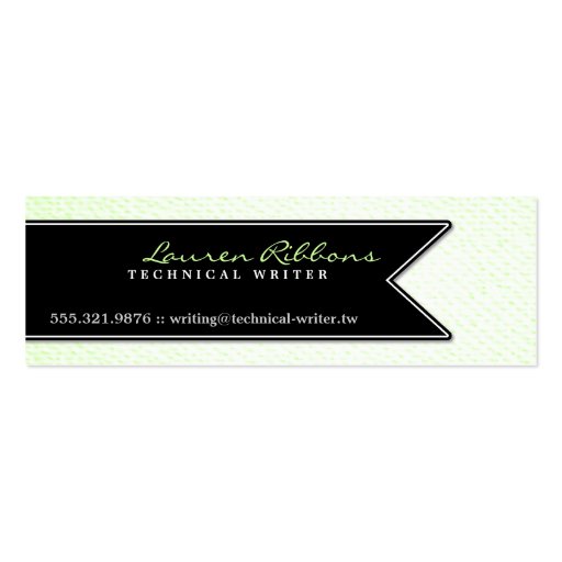 Black Ribbon and Textured Look Business Card (front side)