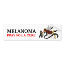 "Black Ribbon" Melanoma Awareness Ethnic Angel Bumper Stickers